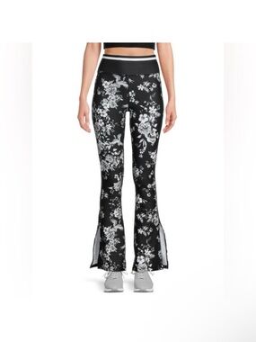 Johnny Was Active Women's Athletic Pants Flare Floral Side Slit High Rise Size M